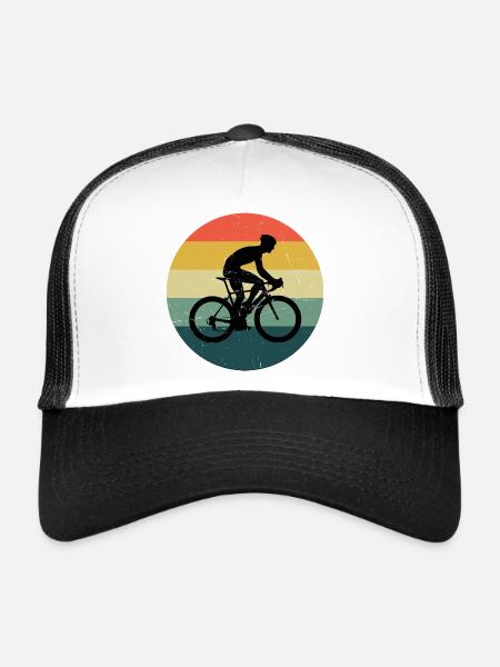 Damen Herren Rennradfahrer Rennradfahren Roadbike - Trucker Cap - Weiß/Schwarz
