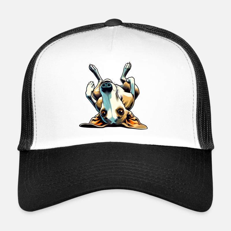 Lévrier à l’envers - Casquette trucker  - blanc/noir