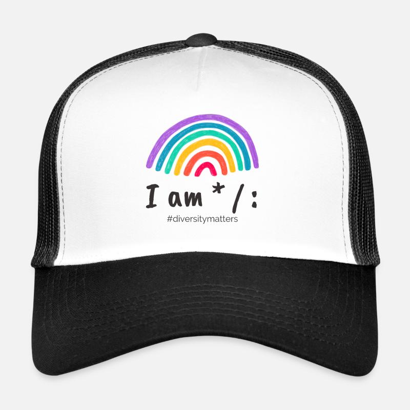 I am * / : #diversitymatters - Trucker Cap - Weiß/Schwarz