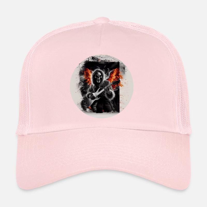 Rock 'n' Roll Squelette en feu #3 Casquette trucker 