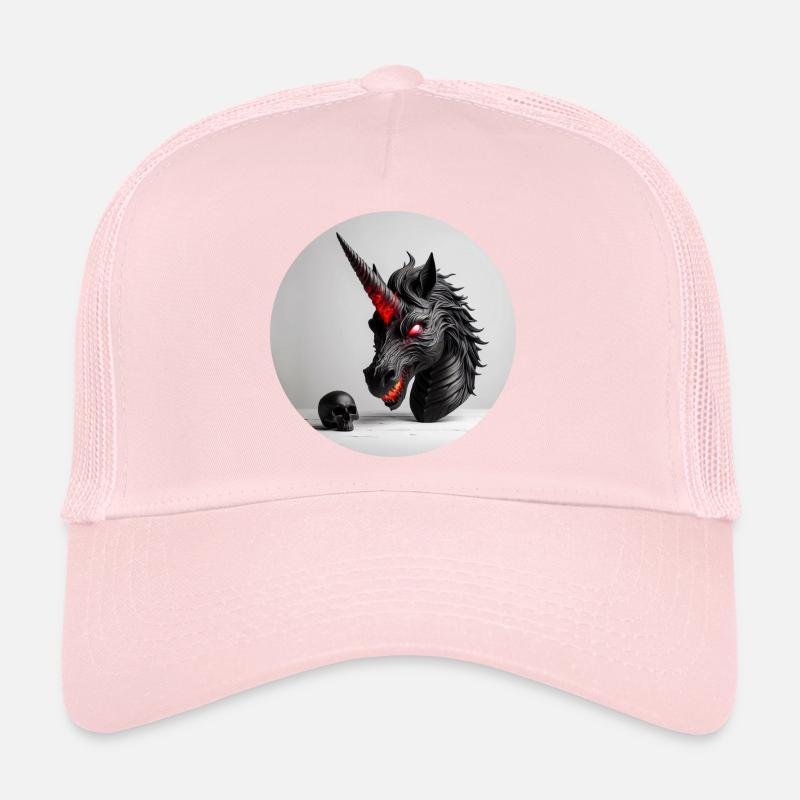 Conception de la tête de licorne démoniaque Casquette trucker 