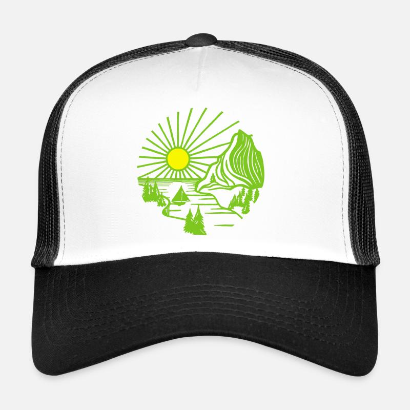 Paysage de vacances (vert) Casquette trucker 
