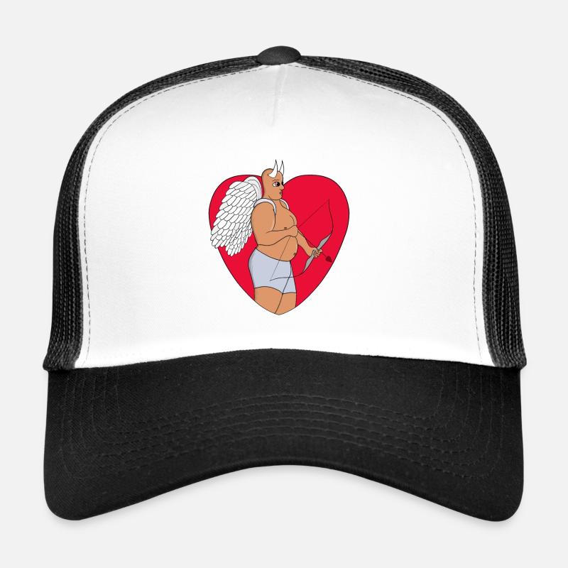 Romantisches Herz mit ungewöhnlichem Amor Trucker Cap