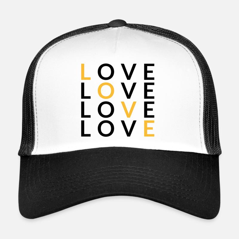 4 LOVE yellow - Trucker Cap - Weiß/Schwarz