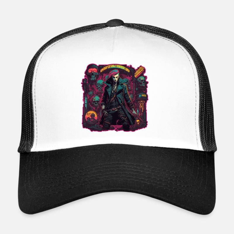 Cyberpunk / Design / Logo / Woman / Coat / Gothic Trucker Cap