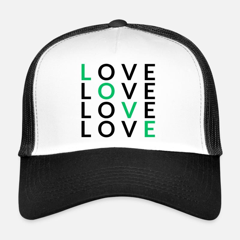 4 LOVE green - Trucker Cap - Weiß/Schwarz