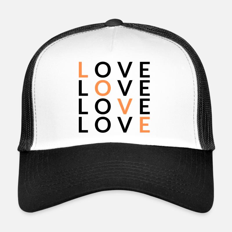 4 AMOUR orange Casquette trucker 