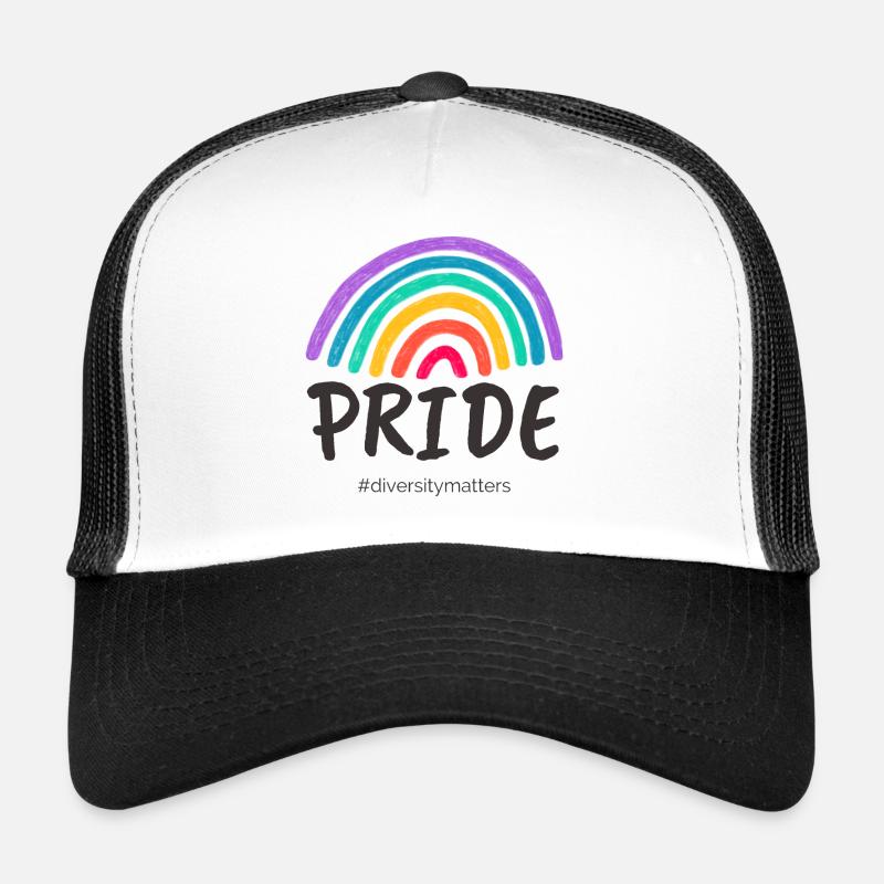 Pride noir - #diversitymatters - Casquette trucker  - blanc/noir