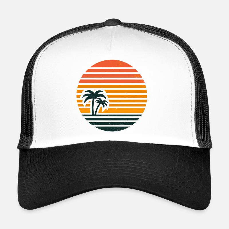 Sunset with palm trees Trucker Cap