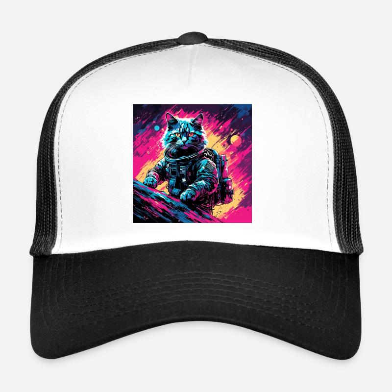 Astronaut / Weltall / Katze / Hahn / Raumschiff Trucker Cap
