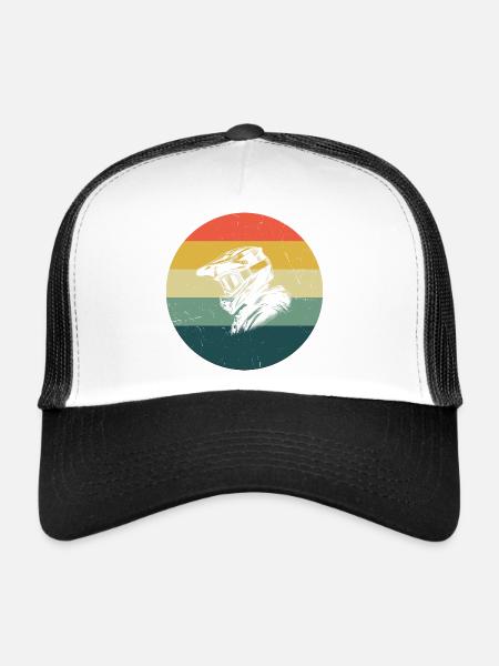 VTT Homme Vélo de montagne Femme Cyclisme Cycliste - Casquette trucker  - blanc/noir - Devant