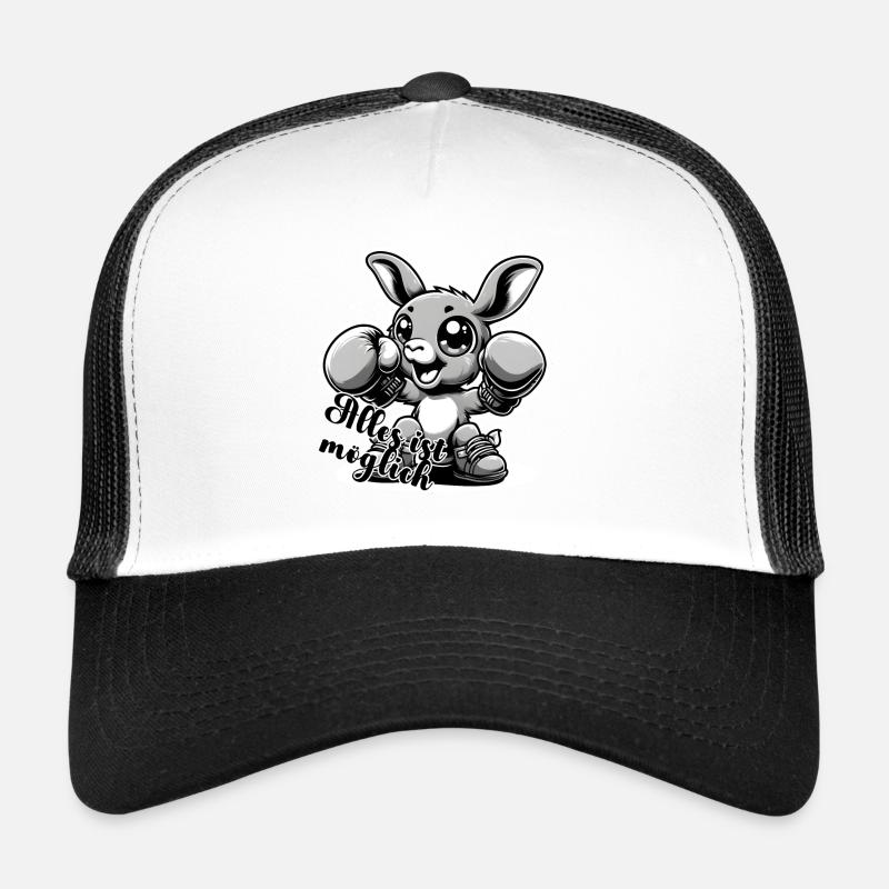 Courage Rabbit : Tout est possible - Casquette trucker  - blanc/noir