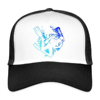 Diving Women's Free Dive Diving Scuba Diving - Trucker Cap - white/black - Front