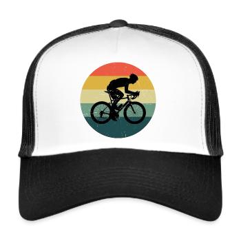 Rennradfahrer Roadbike Rennradfahren Rennrad - Trucker Cap - Weiß/Schwarz - Vorne