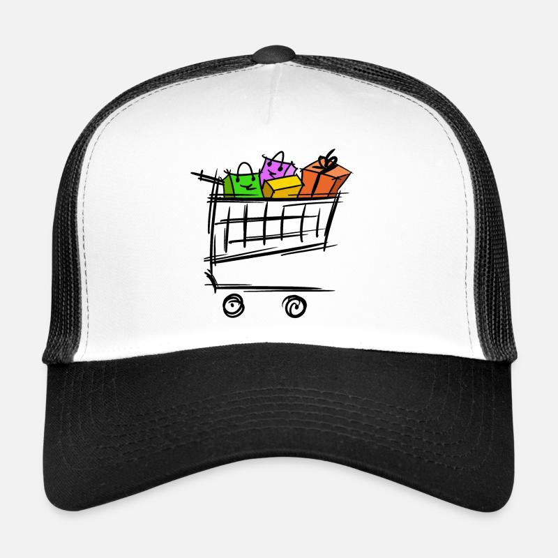 Voller Einkaufswagen Einkaufstaschen Geschenke Trucker Cap