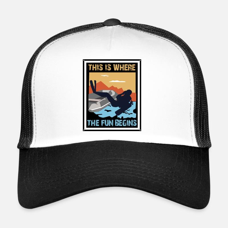 1 this is where the fun begins Trucker Cap
