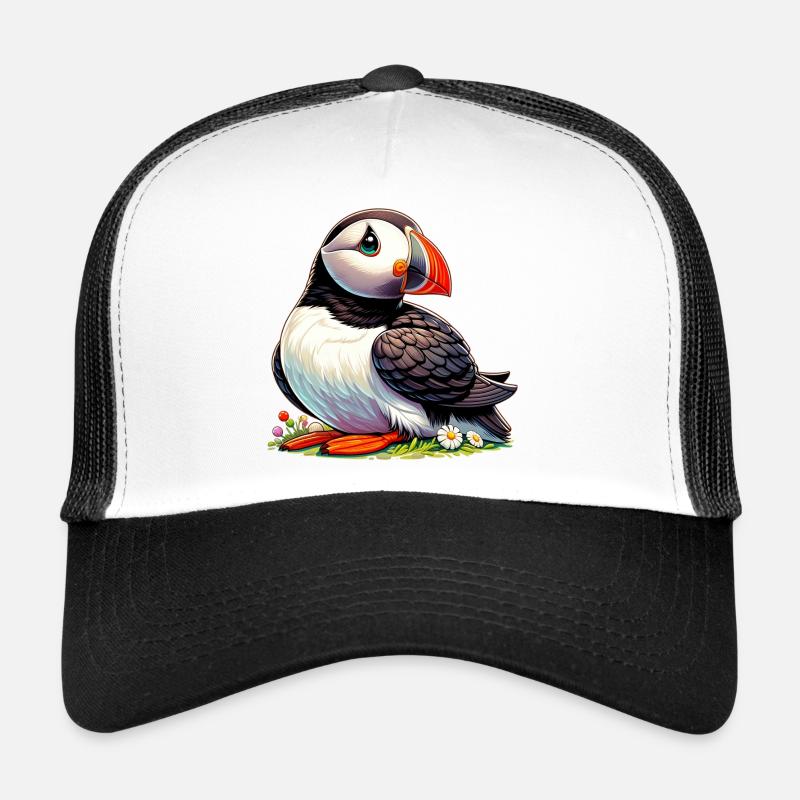 Macareux - Casquette trucker  - blanc/noir