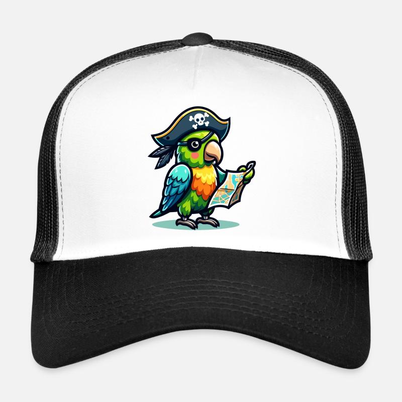 Perroquet pirate : Boucanier ailé de la carte Casquette trucker 