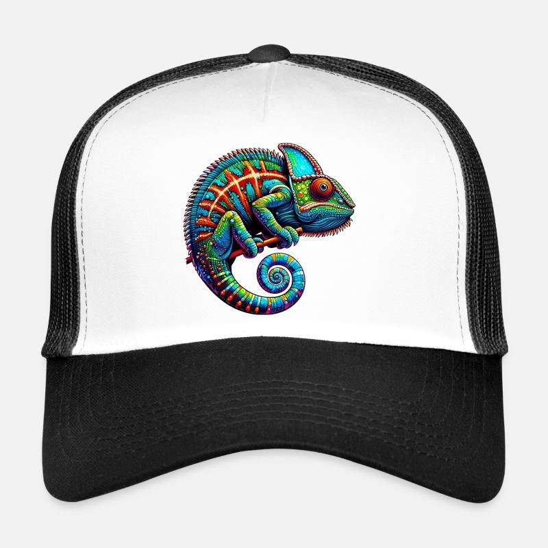 Caméléon - Casquette trucker  - blanc/noir