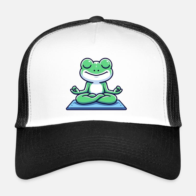 Amphibien méditatif : la grenouille éclairée Casquette trucker 