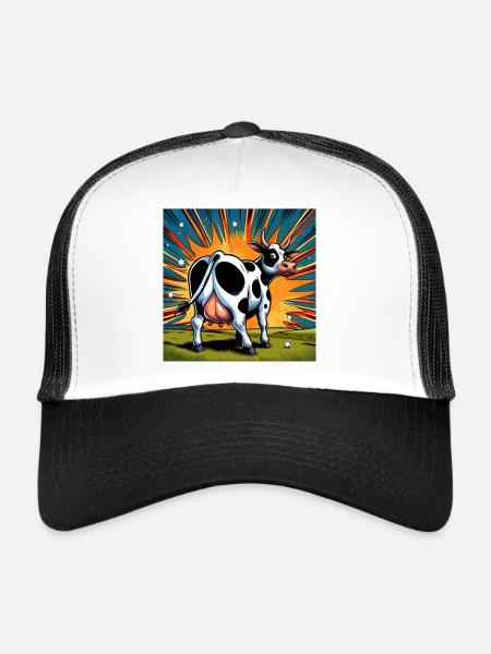 Cow from behind - Trucker Cap - white/black - Front