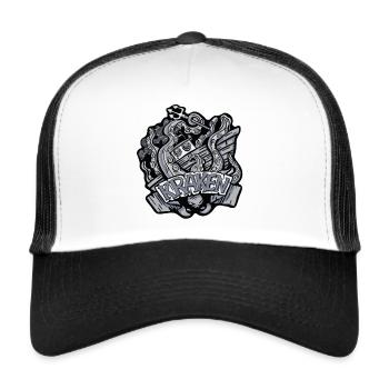 Kraken the Sea Creature destroying a Marine Vessel - Trucker Cap - white/black - Front