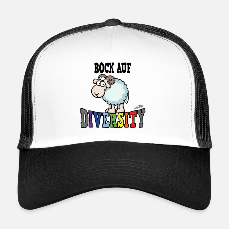 Bock auf Diversity - Trucker Cap - Weiß/Schwarz