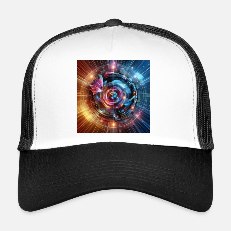 Future Fusion: holographic and circular gradient Trucker Cap