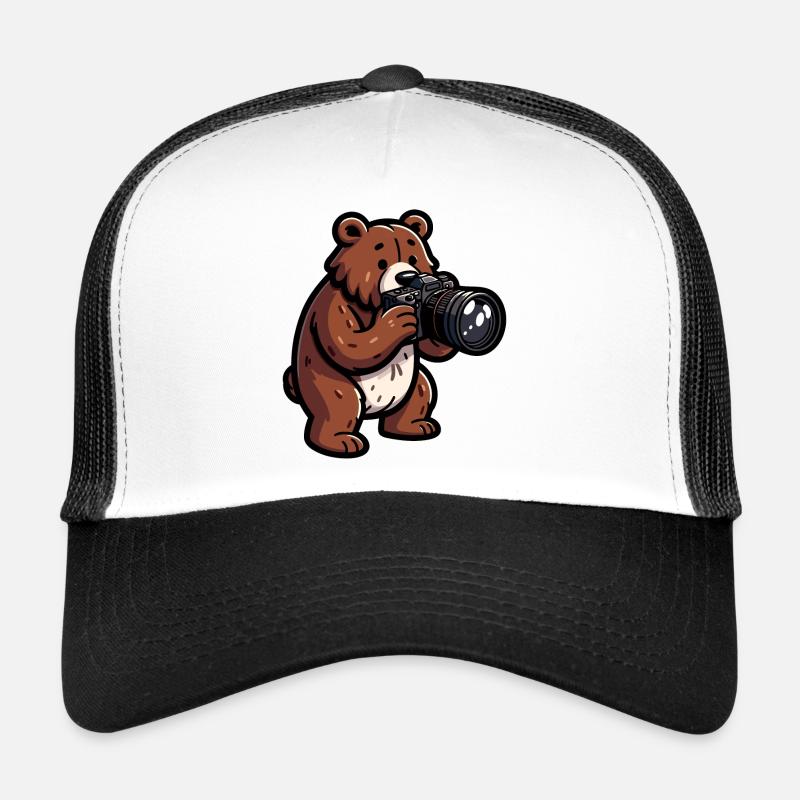 Shutterbear: Der Wildnisfotograf - Trucker Cap - Weiß/Schwarz