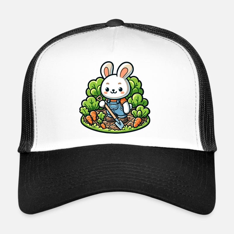 Trémie de récolte : le lapin de jardinage Casquette trucker 