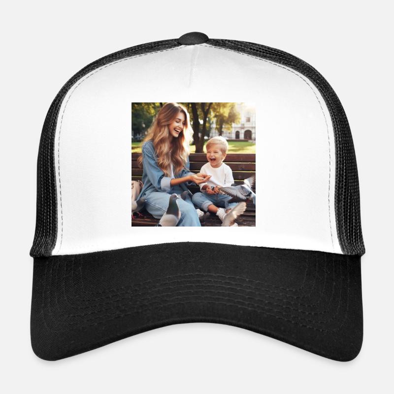 Mère et fils - Casquette trucker  - blanc/noir