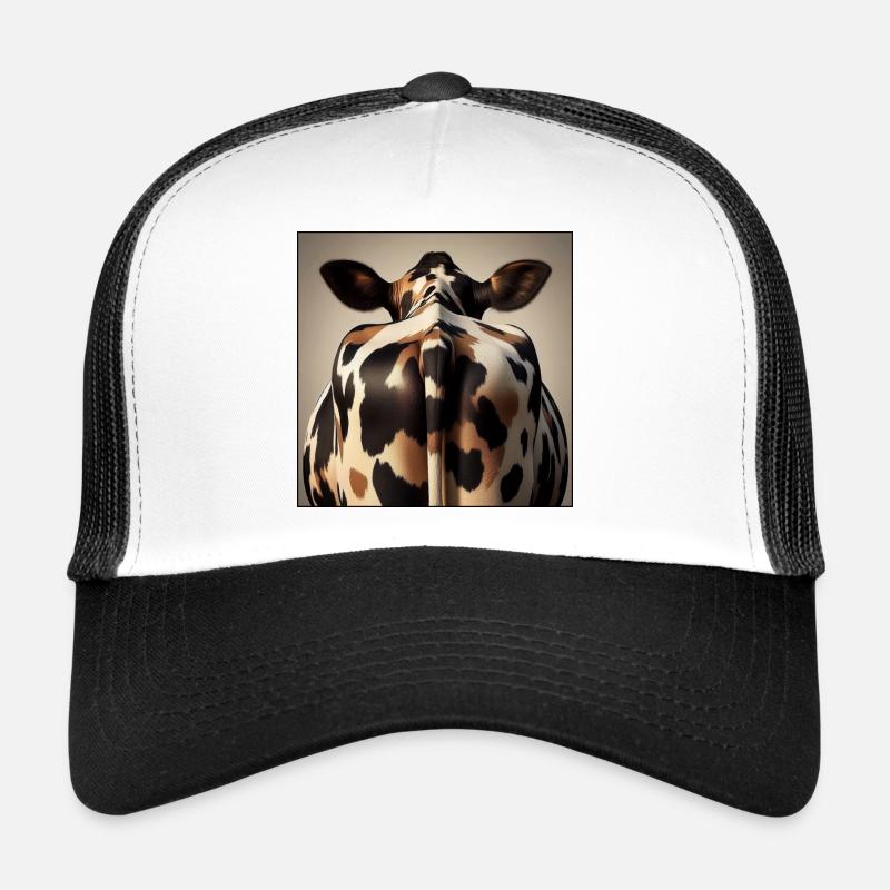 Kuh von hinten - Trucker Cap - Weiß/Schwarz