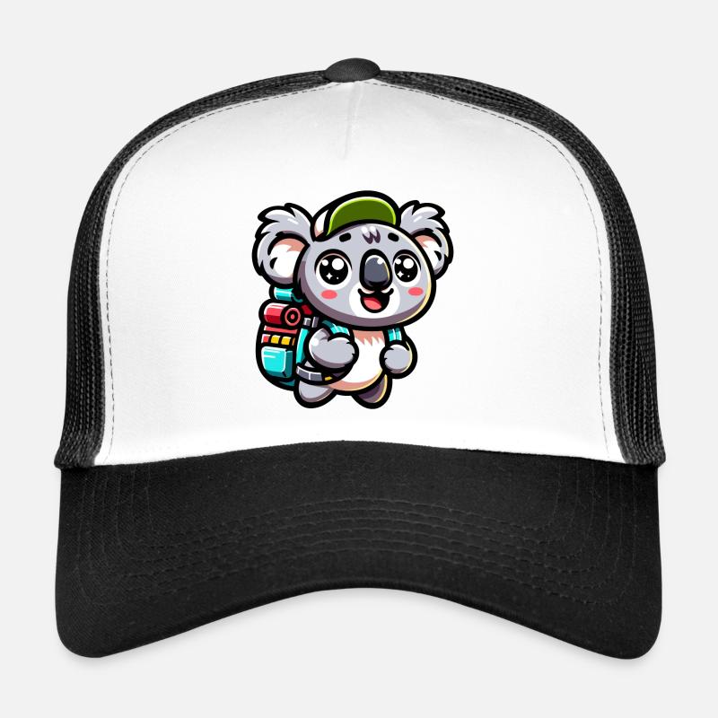Abenteuerlustiger Koala Backpacker Illustration Trucker Cap