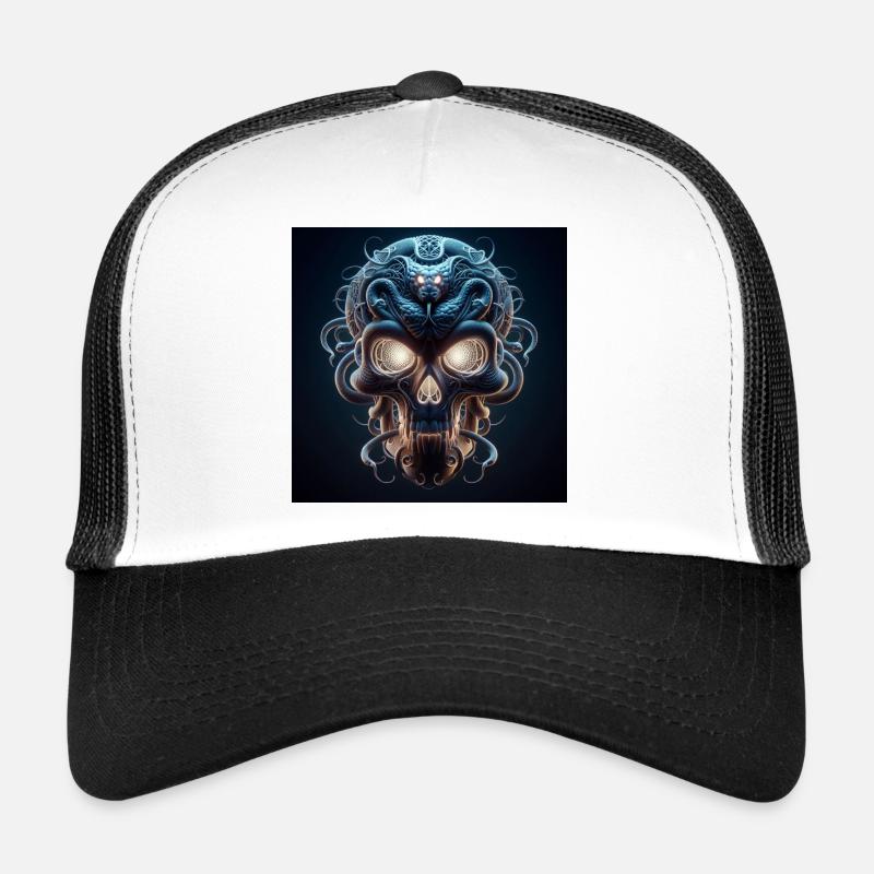 Skull Fused with Snake 3D Trucker Cap