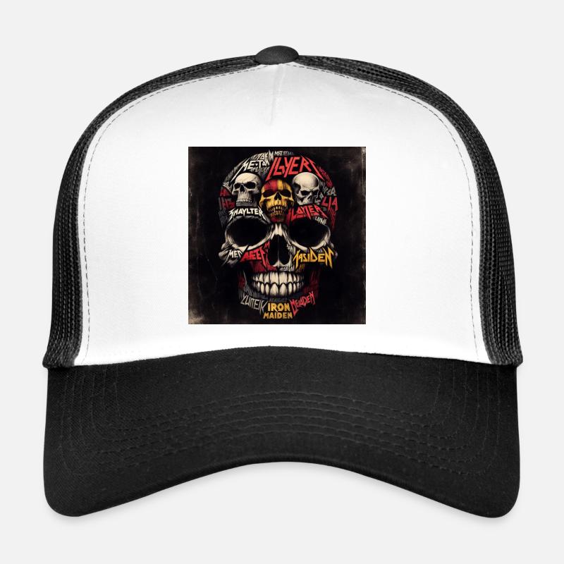 Schädel aus schwerem Metall Trucker Cap