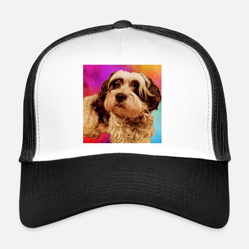 Hundeporträt mit buntem Hintergrund Trucker Cap