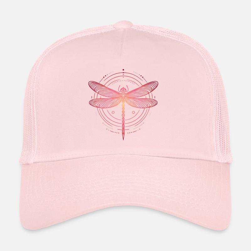 libellule motifs spirale, dégradé rose Casquette trucker 
