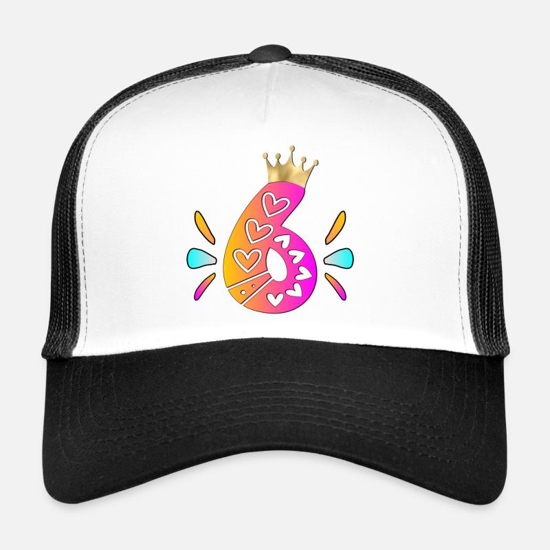 KINDERGARTENKIND - 6 Jahre alt KRONE - Trucker Cap - Weiß/Schwarz