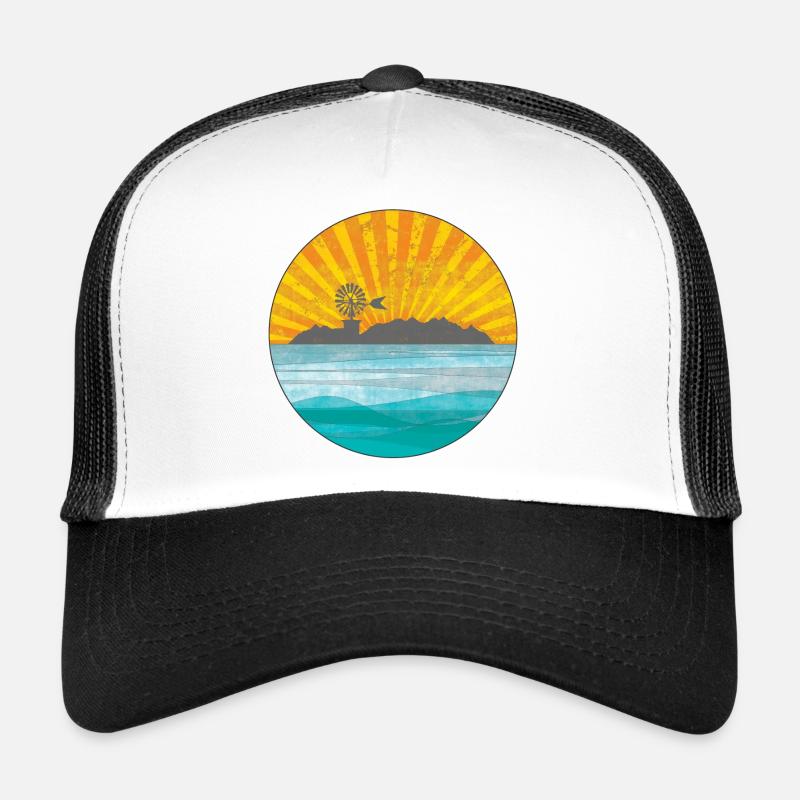 Coucher de soleil sur le paysage côtier Casquette trucker 
