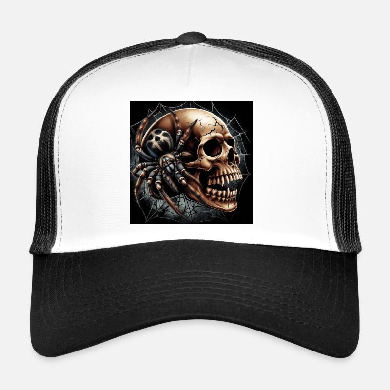 Skull and Spider Trucker Cap