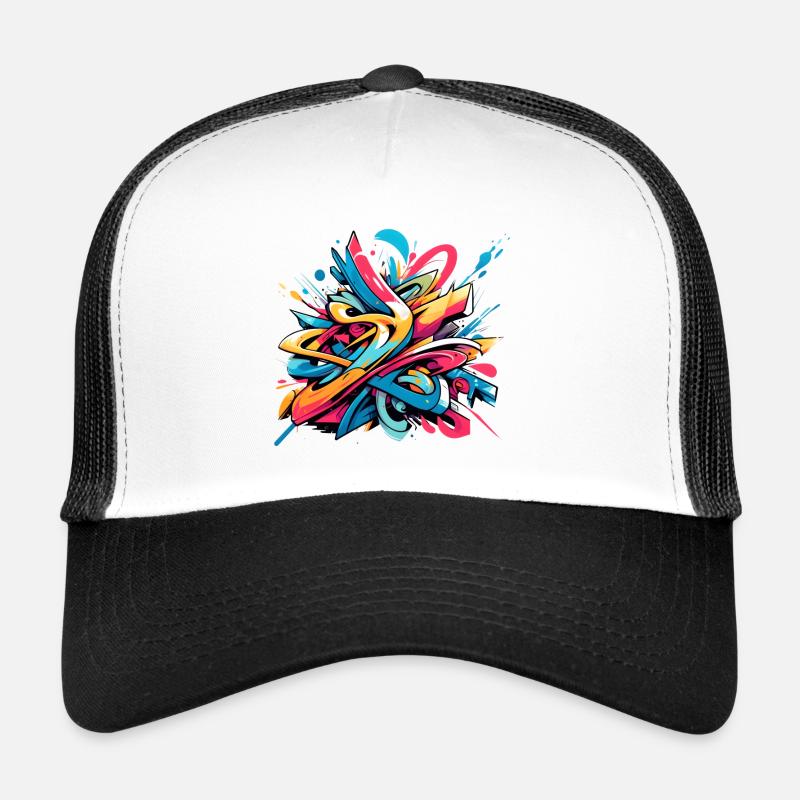 Coole bunte dynamische Graffiti-Illustration Trucker Cap