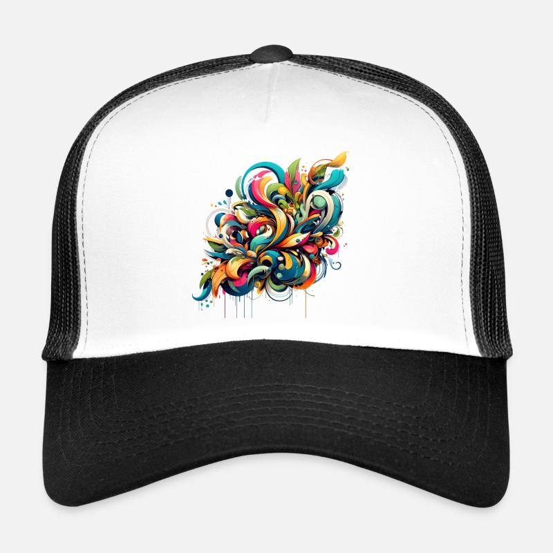 Coole florale dynamische Graffiti-Illustration Trucker Cap