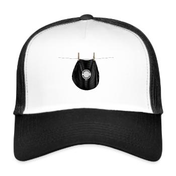 Disque vinyl - Casquette trucker  - blanc/noir - Devant