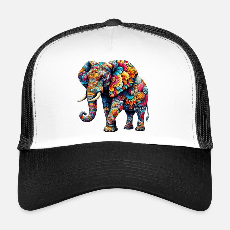 Elefant - Trucker Cap - Weiß/Schwarz