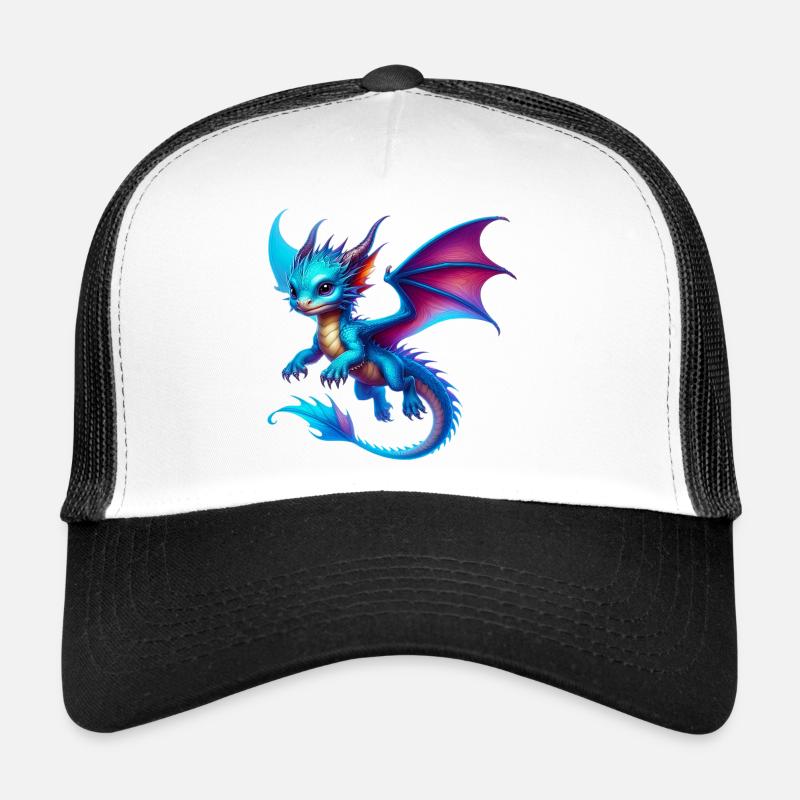 Drache - Trucker Cap - Weiß/Schwarz