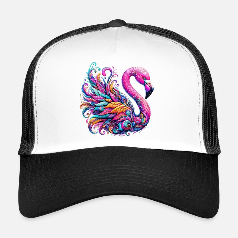 Flamingo - Trucker Cap - Weiß/Schwarz