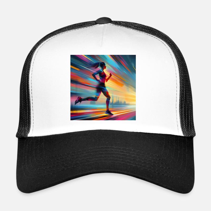 Femme de course 1 - Casquette trucker  - blanc/noir
