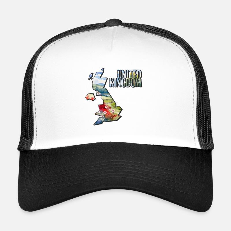 Carte aquarelle Royaume-Uni Casquette trucker 