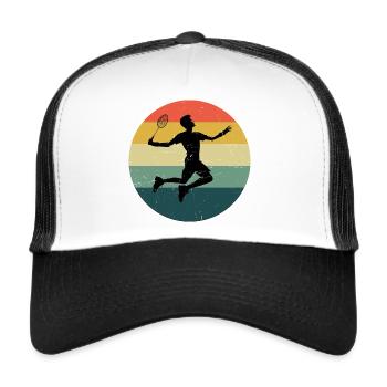 Men's Women's Badminton Badminton Badminton Player - Trucker Cap - white/black - Front