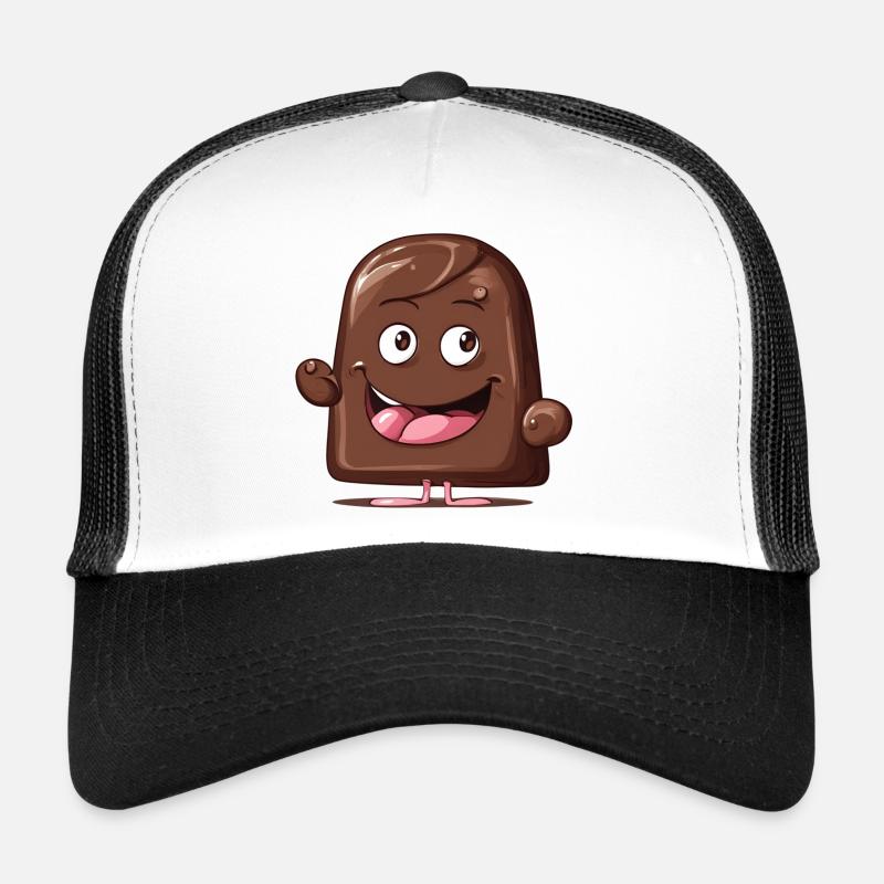 chocolat, j'aime le chocolat, j'adore le chocolat - Casquette trucker  - blanc/noir